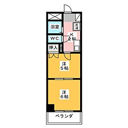 第2メゾンあらかわ 2Kの間取図画像