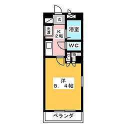 ユースウィル藤塚 1Kの間取図画像