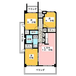 サーナ野並 3LDKの間取図画像