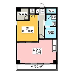 グリーンハイツ水広下 1LDKの間取図画像