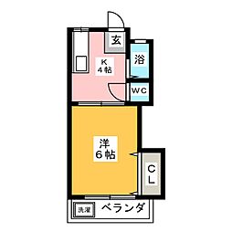 コーポ神の倉 1Kの間取図画像