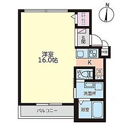 グランプレイス徳重 1Kの間取図画像