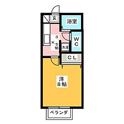 ジュジュ徳重A 1Kの間取図画像