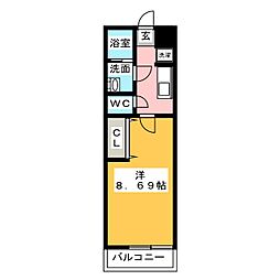 レガーメ野並 1Kの間取図画像