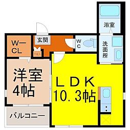 ハーモニーテラス野並 1LDKの間取図画像