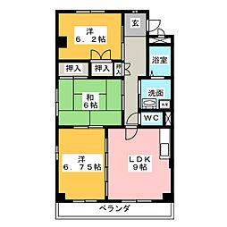 ソレアード81A 3LDKの間取図画像