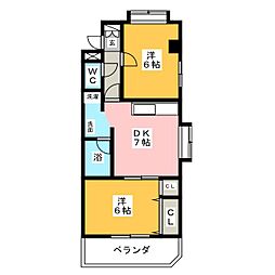 フィレンツェ3 2DKの間取図画像