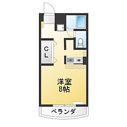 サンパティーク ワンルームの間取図画像