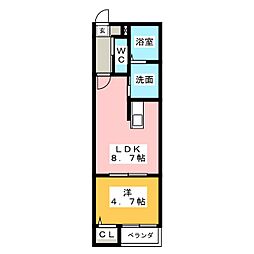 Monstera野並 1LDKの間取図画像