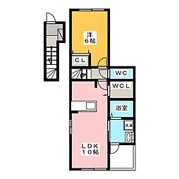 カーサ井の森 1LDKの間取図画像