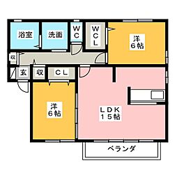 デュエルコート 2LDKの間取図画像