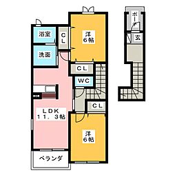 グレイト2 2LDKの間取図画像