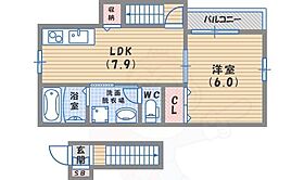 ウエストウッド  ｜ 兵庫県西宮市小松南町１丁目（賃貸アパート1LDK・2階・40.61㎡） その2