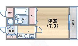 ノースビレッジ 3階1Kの間取り
