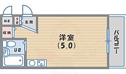 モンシャンブル本山 ワンルームの間取図画像