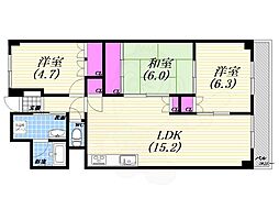 ルノン大森・ドゥ 3LDKの間取図画像