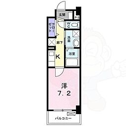 ミルト熊野 1Kの間取図画像