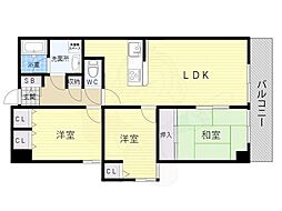 ヴェルビュ西宮学文殿 3LDKの間取図画像