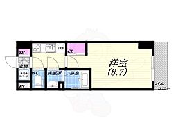 ソルテラス甲子園口クレアスト 1Kの間取図画像