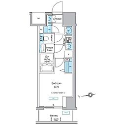 プレディアコート北千住 1Kの間取図画像