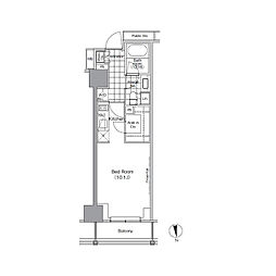 パークハビオ門前仲町 ワンルームの間取図画像