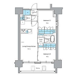 ルフォンプログレ秋葉原EAST 2LDKの間取図画像