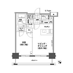 パークハビオ人形町 1LDKの間取図画像