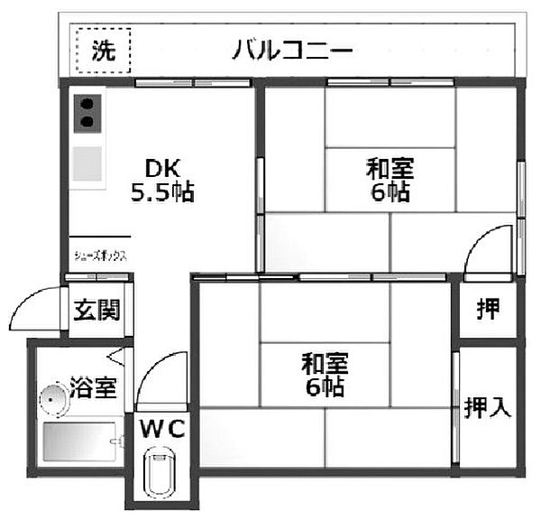 兵庫県神戸市垂水区星陵台５丁目(賃貸アパート2DK・2階・36.00㎡)の写真 その1