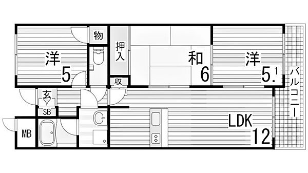 兵庫県神戸市須磨区北落合６丁目(賃貸マンション3LDK・1階・59.74㎡)の写真 その2