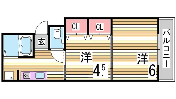 オーナーズマンション ｜兵庫県神戸市北区緑町５丁目(賃貸マンション2K・3階・27.70㎡)の写真 その2