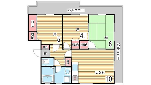 兵庫県神戸市須磨区白川台７丁目(賃貸マンション3LDK・4階・60.79㎡)の写真 その2