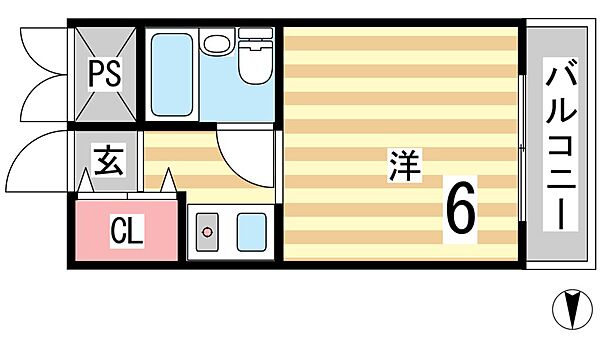 キューブ芦屋 ｜兵庫県芦屋市宮塚町(賃貸マンション1R・5階・18.00㎡)の写真 その2