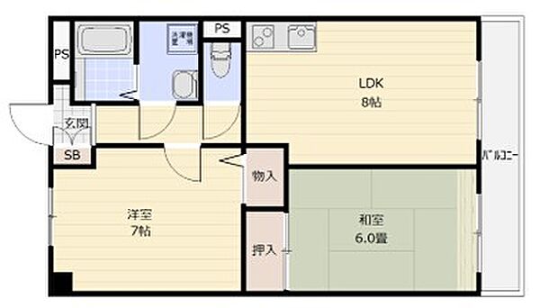 兵庫県西宮市郷免町(賃貸マンション2LDK・1階・55.00㎡)の写真 その2