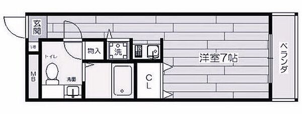 兵庫県西宮市笠屋町(賃貸マンション1K・5階・24.90㎡)の写真 その2