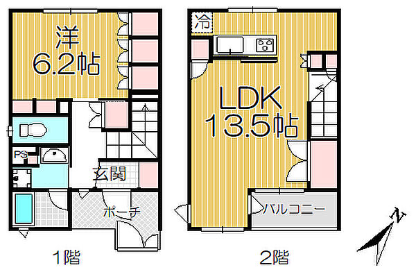 スタイリオ武蔵小山 E14｜東京都品川区小山台1丁目(賃貸タウンハウス1LDK・1階・52.10㎡)の写真 その2