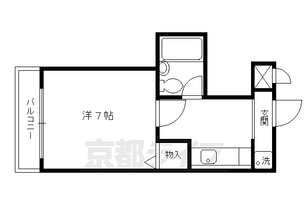 ブレアコート北山 206｜京都府京都市左京区下鴨北芝町(賃貸マンション1K・2階・22.62㎡)の写真 その2