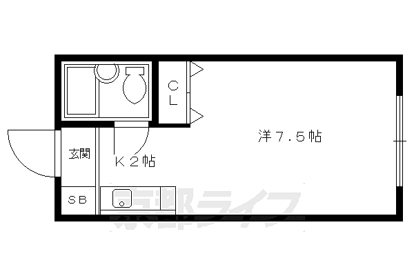 デジデンス宝ヶ池 307｜京都府京都市左京区上高野上荒蒔町(賃貸マンション1K・3階・22.00㎡)の写真 その2