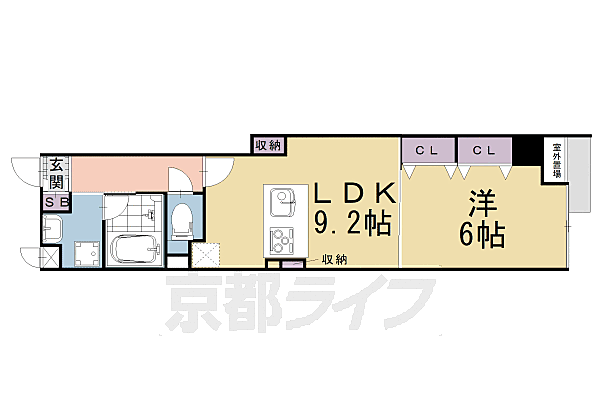 ｃａｓａ　ＲｙｏｋｏII 305｜京都府京都市中京区役行者町(賃貸マンション1LDK・3階・39.39㎡)の写真 その2