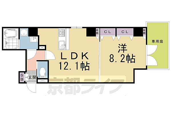 ｃａｓａ　ＲｙｏｋｏII 102｜京都府京都市中京区役行者町(賃貸マンション1LDK・1階・48.35㎡)の写真 その2