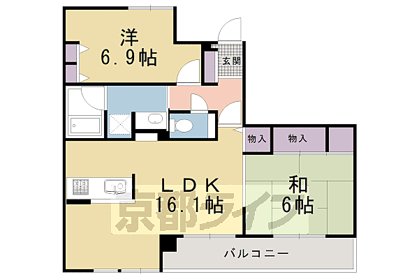 ルイシャトレ下鴨本通 202｜京都府京都市左京区下鴨西林町(賃貸マンション2LDK・2階・65.68㎡)の写真 その2