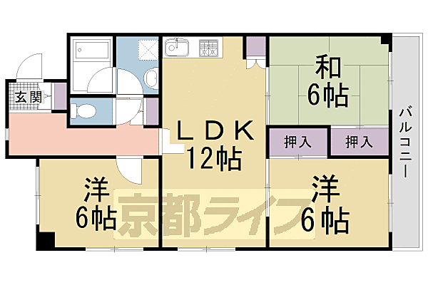 メゾン　ミソノ 503｜京都府京都市北区大宮西小野堀町(賃貸マンション3LDK・5階・50.00㎡)の写真 その2