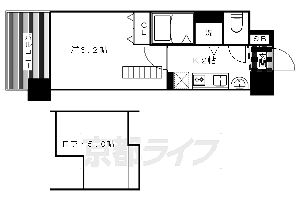 プレサンス京都修学院 410｜京都府京都市左京区山端橋ノ本町(賃貸マンション1K・4階・30.41㎡)の写真 その2