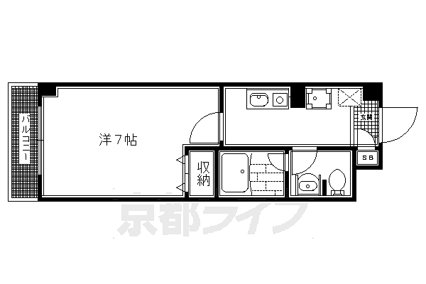 大晋メゾネ下鴨本通り 606｜京都府京都市左京区下鴨梁田町(賃貸マンション1K・6階・25.00㎡)の写真 その2