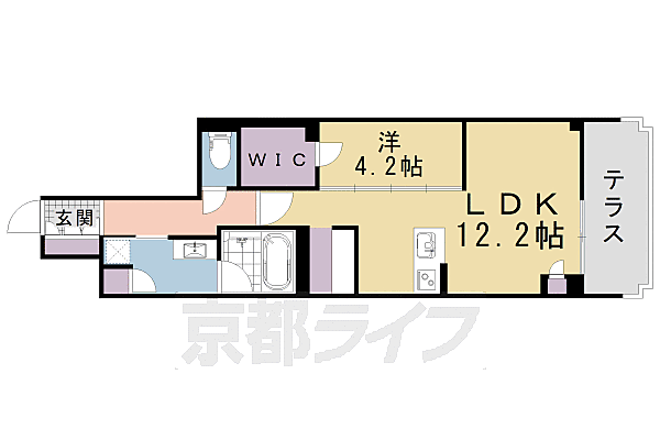 京都府京都市上京区梅屋町(賃貸マンション1LDK・1階・52.46㎡)の写真 その2