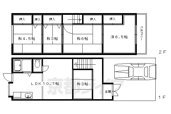 高野泉町貸家 A｜京都府京都市左京区高野泉町(賃貸一戸建5LDK・--・44.45㎡)の写真 その2