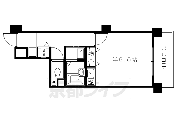 ライオンズマンション高野東 203｜京都府京都市左京区田中北春菜町(賃貸マンション1R・2階・28.90㎡)の写真 その2