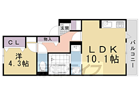 アドラブール 102 ｜ 京都府京都市北区上賀茂高縄手町（賃貸アパート1LDK・1階・40.05㎡） その2