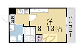 仮称）上賀茂石計町共同住宅 201 2階1Kの間取り