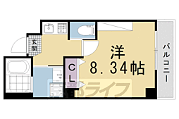 JR山陰本線 二条駅 徒歩11分の賃貸マンション 3階1Kの間取り