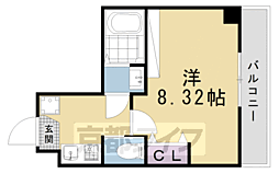 JR山陰本線 二条駅 徒歩11分の賃貸マンション 2階1Kの間取り